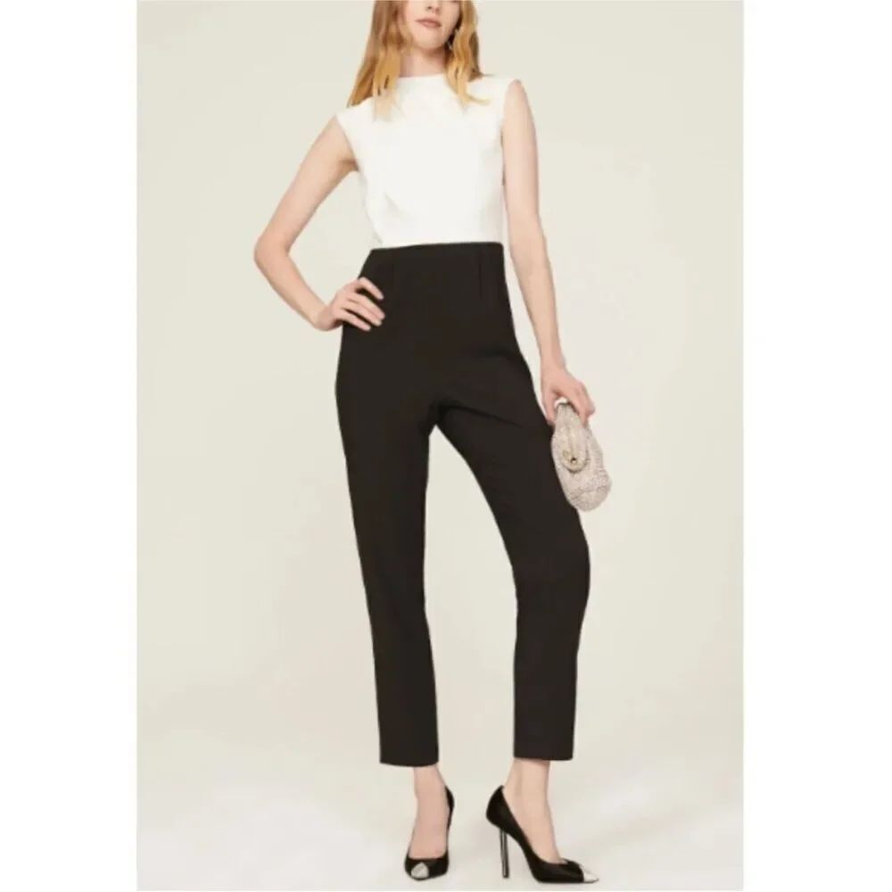 HUTCH | Black High-Waisted Slim Fit Jumpsuit Cutout Back Women’s Size 0 - Picture 10 of 12